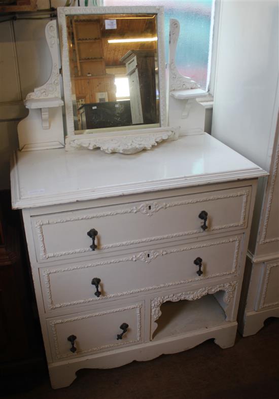 Painted dressing chest of drawers